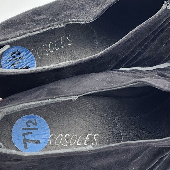 Aerosoles Pleated Black Faux Suede Heeled Ankle Bootie Size 7.5 - Picture 8 of 10